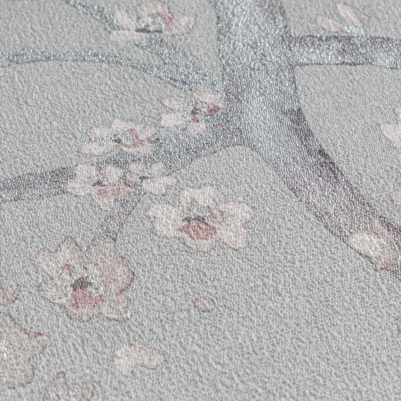 Vliestapete Floral Blütenzweig Grau Silber Metallic 78199-3