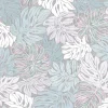 Vliestapete Floral Blätter blau rosa metallisch 30435