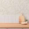 Vliestapete Floral Blätter Creme Taupe 79090-2