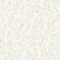 Vliestapete Floral Blätter Cremeweiß Beige MN3402
