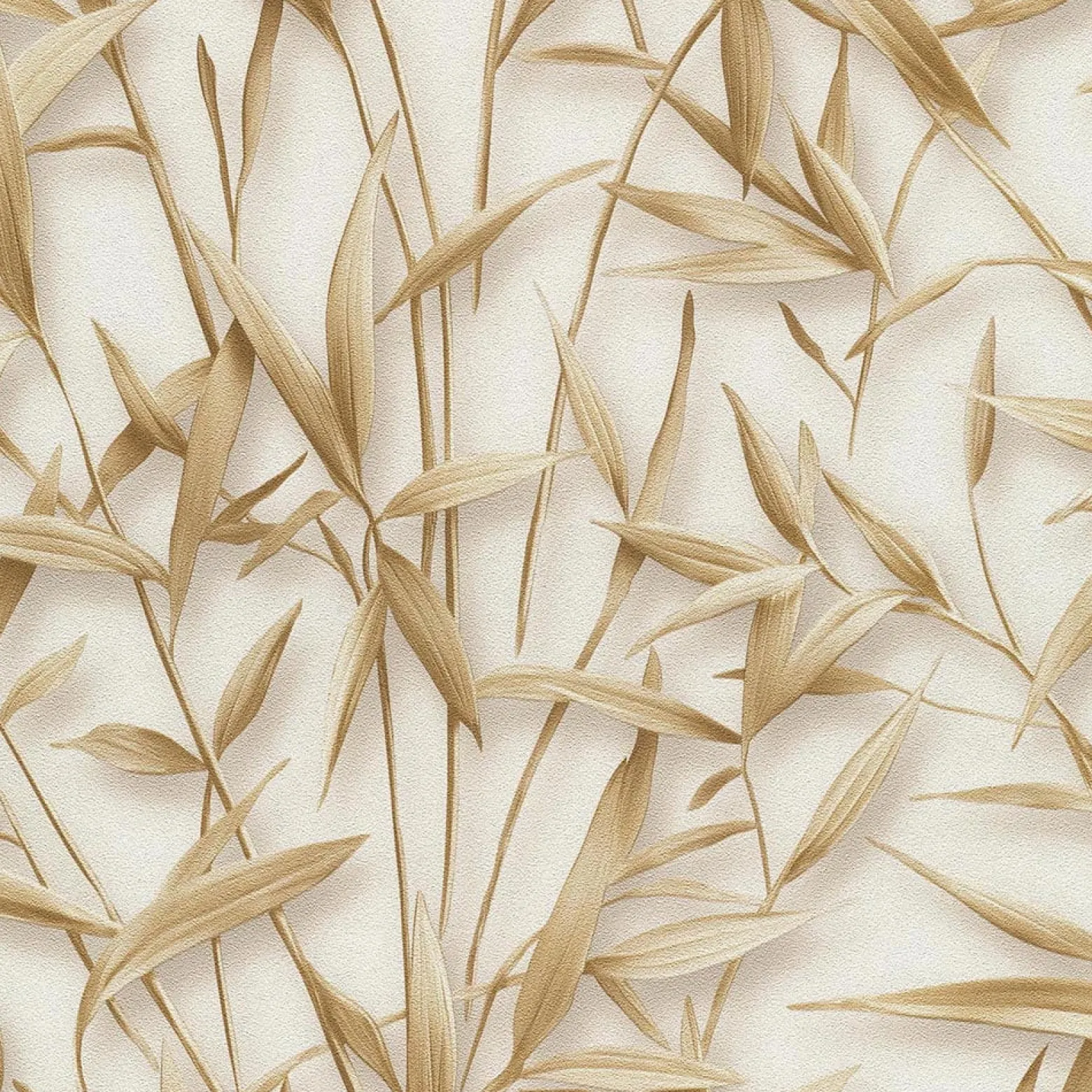 Vliestapete Floral Blätter Creme Braun Glitzer 10587-11