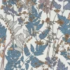 Vliestapete Floral Blätter creme blau 37751-7