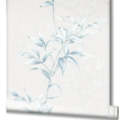 Vliestapete Floral Blätter greige blau Hailey 82220