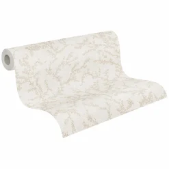 Vliestapete Floral Blätter Grau Braun 79090-1
