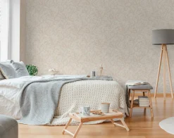 Vliestapete Floral Blätter Grau Braun 79090-1