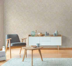 Vliestapete Floral Blätter Grau Braun 79090-1