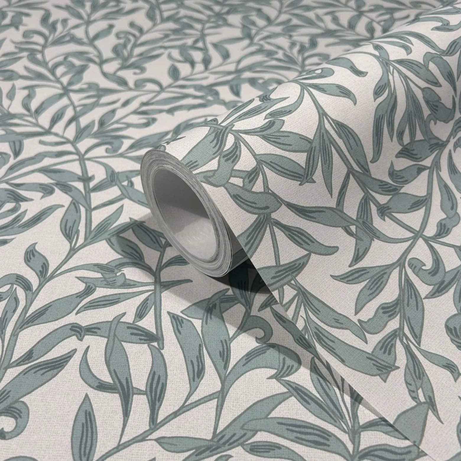 Vliestapete Floral Blätter Motiv Grau Türkis 47639
