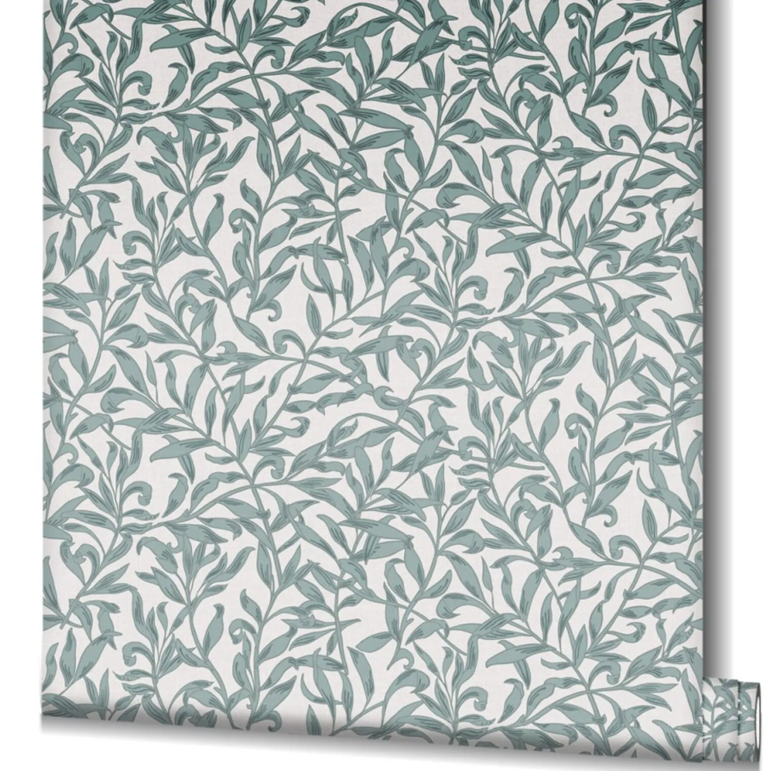 Vliestapete Floral Blätter Motiv Grau Türkis 47639