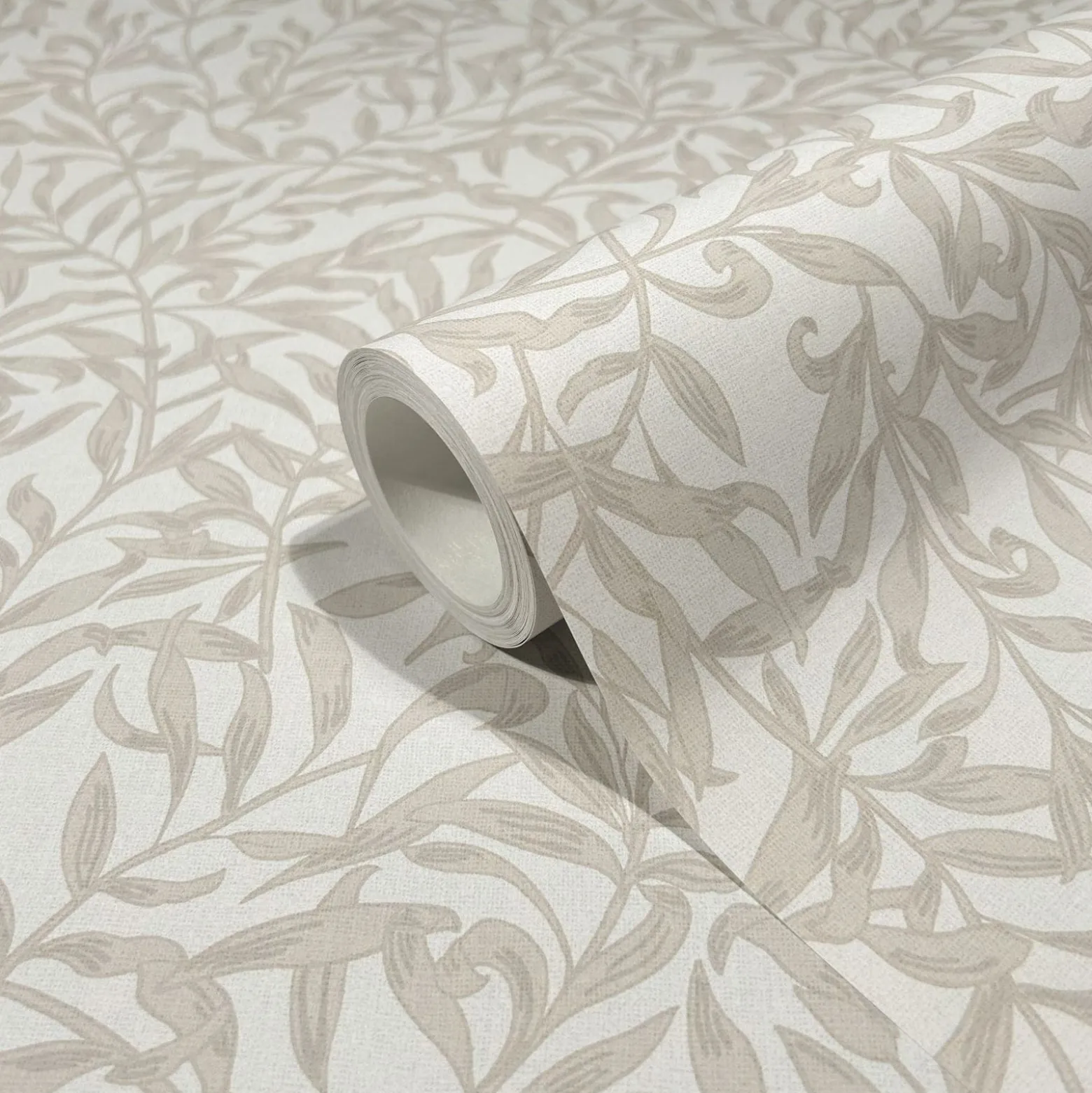 Vliestapete Floral Blätter Motiv Grau Beige 47641