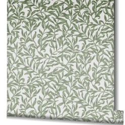 Vliestapete Floral Blätter Motiv Grau Grün 47640