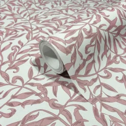 Vliestapete Floral Blätter Motiv Grau Rosa 47638