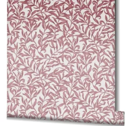 Vliestapete Floral Blätter Motiv Grau Rosa 47638
