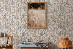 Vliestapete Floral Blätter Orange Creme 39434-2