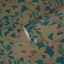 Vliestapete Floral Blätter Ranken Braun Blau 78223-2