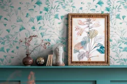 Vliestapete Floral Blätter Ranken Grau Blau 78223-4
