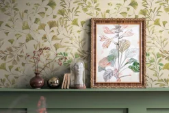 Vliestapete Floral Blätter Ranken Beige Grün 78223-3