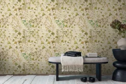 Vliestapete Floral Blätter Ranken Beige Grün 78223-3