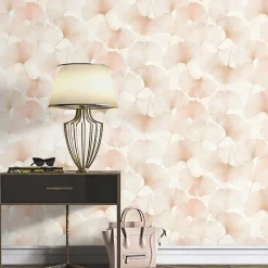 Vliestapete Floral Blätter Rosa Creme Glitzer 10470-05