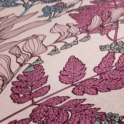Vliestapete Floral Blätter rosa pink blau 37751-8