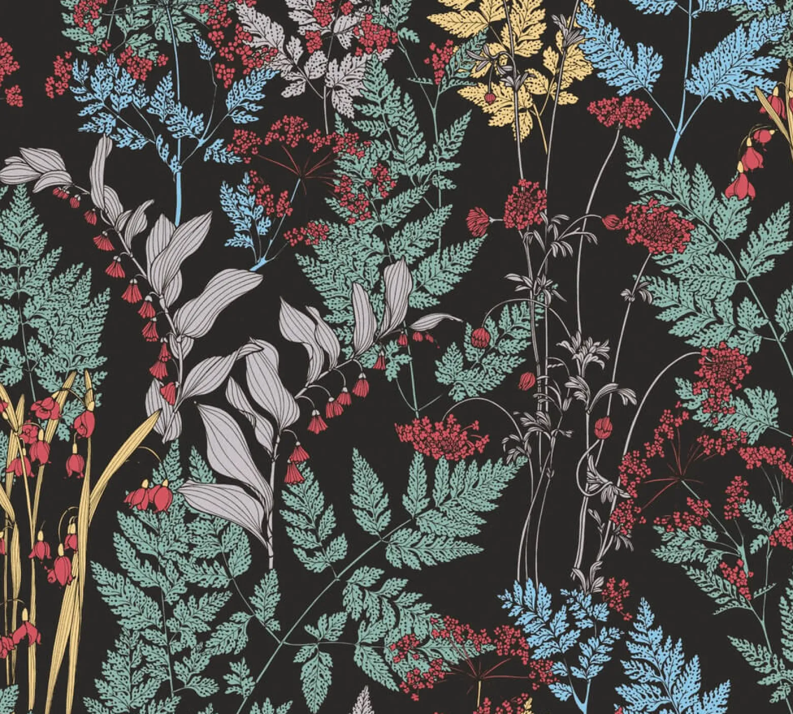 Vliestapete Floral Blätter schwarz grün 37751-1