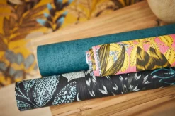 Vliestapete Floral Blätter schwarz grau blau 37860-3