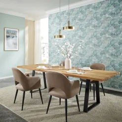 Vliestapete Floral Blätter Türkis Creme Glitzer 10470-18