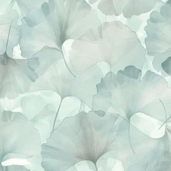 Vliestapete Floral Blätter Türkis Creme Glitzer 10470-18