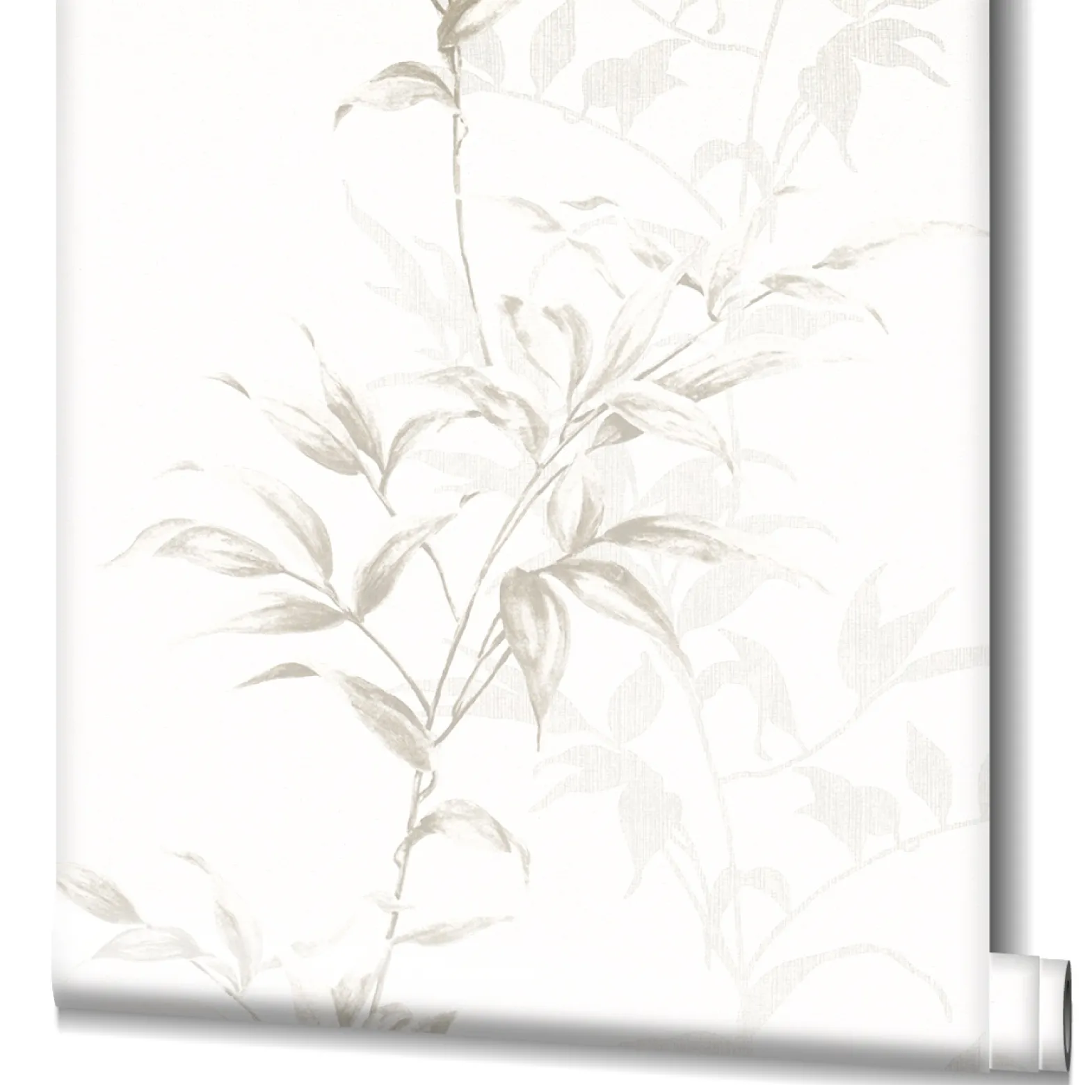 Vliestapete Floral Blätter weiß braun grau Hailey 82223