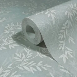 Vliestapete Floral Blätter Zweige Grün Creme 89027