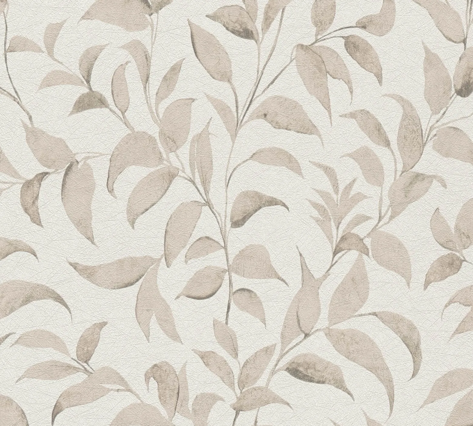 Vliestapete Floral Blätter Zweige Weiß Beige 38962-2
