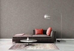 Vliestapete Floral Blätter Zweige Braun Grau 38962-6