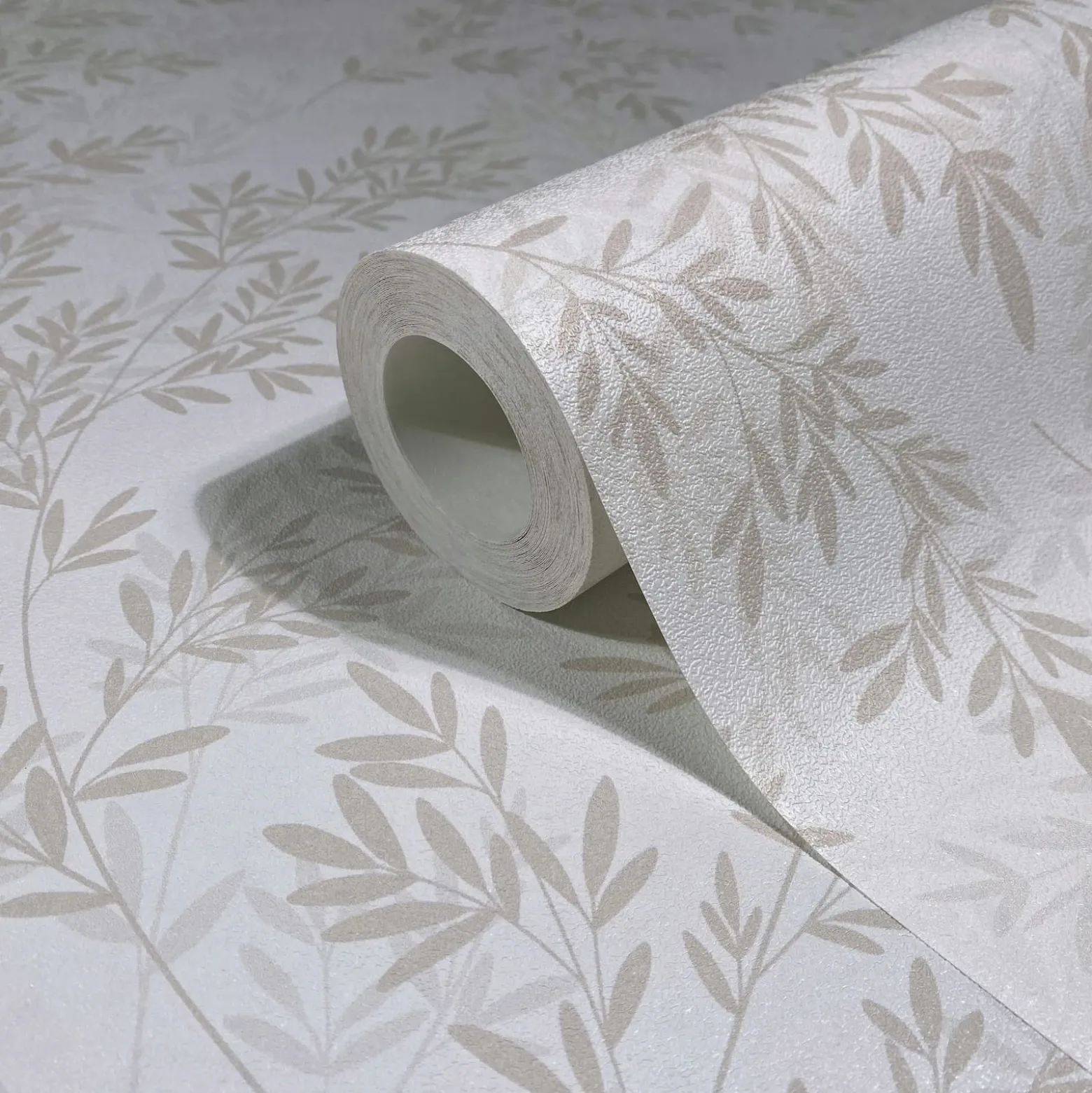 Vliestapete Floral Blätter Zweige Creme Beige 89028