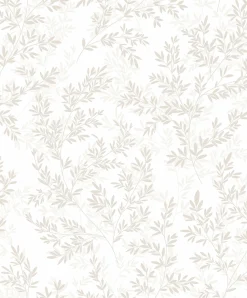 Vliestapete Floral Blätter Zweige Creme Beige 89028