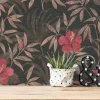 Vliestapete Floral Blumen Blätter braun rot 38028-3