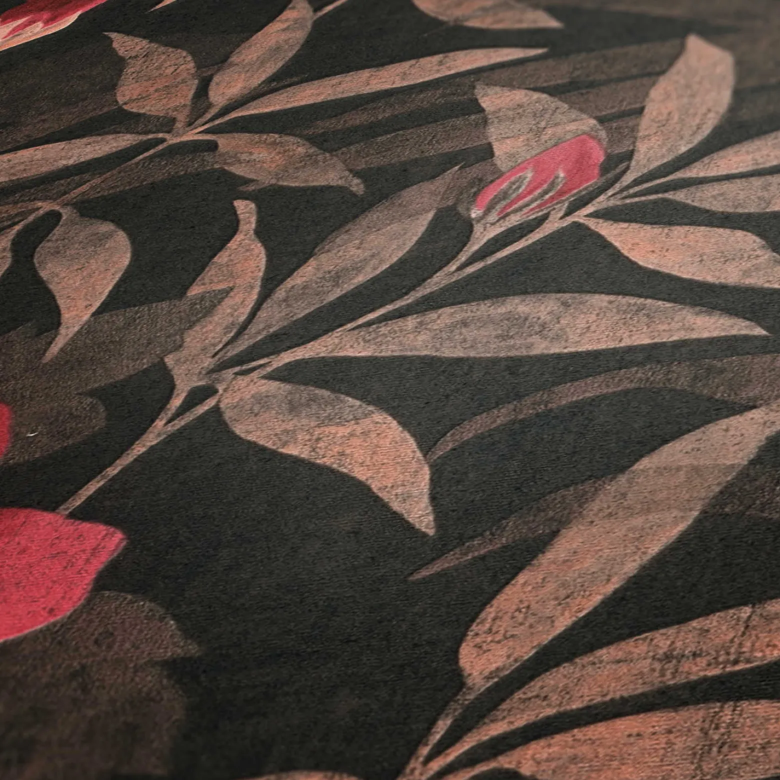 Vliestapete Floral Blumen Blätter braun rot 38028-3