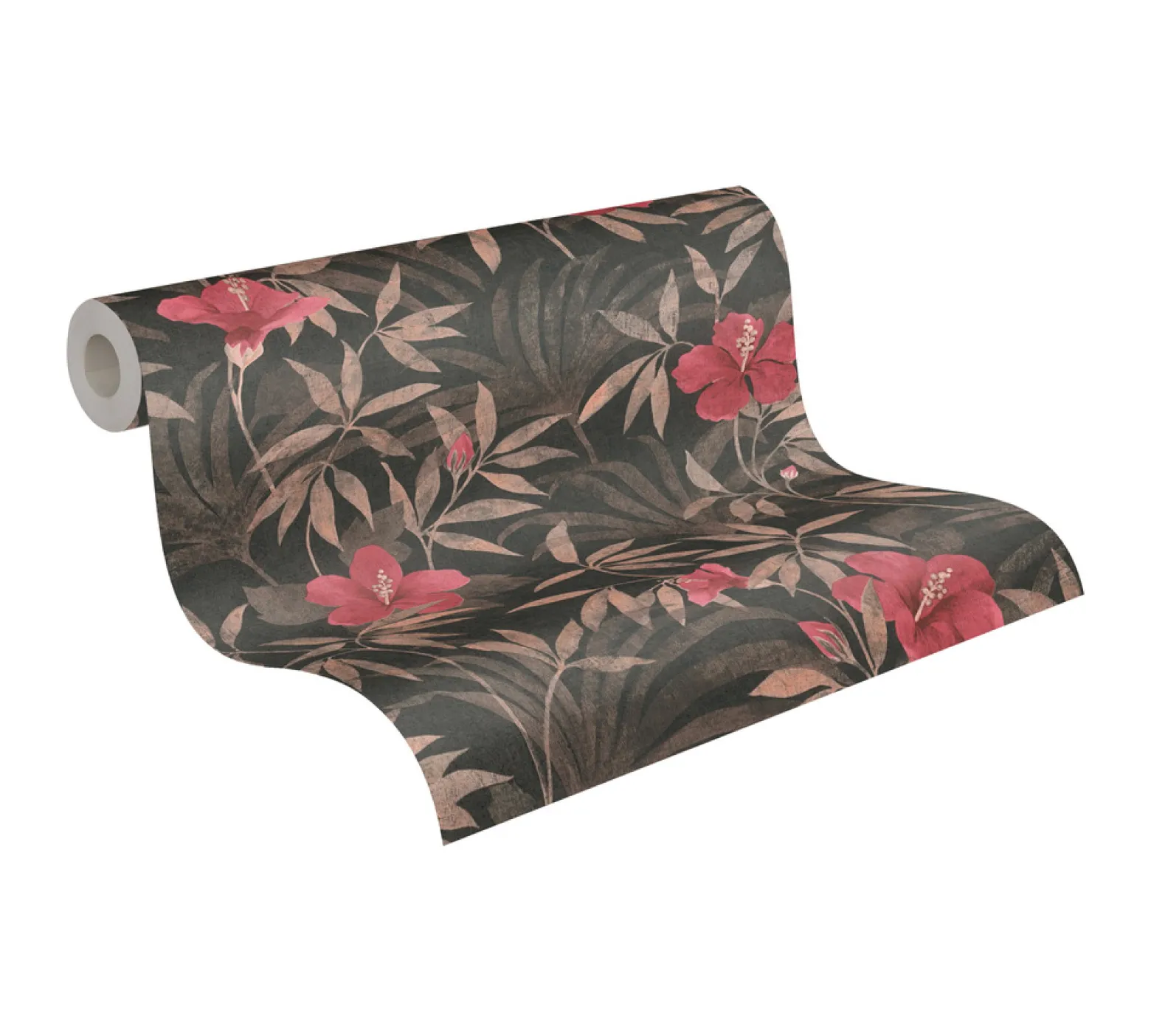 Vliestapete Floral Blumen Blätter braun rot 38028-3