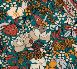 Vliestapete Floral Blumen blau bunt 37756-2