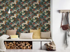 Vliestapete Floral Blumen blau bunt 37756-2