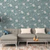 Vliestapete Floral Blumen Blätter blau beige 38028-5