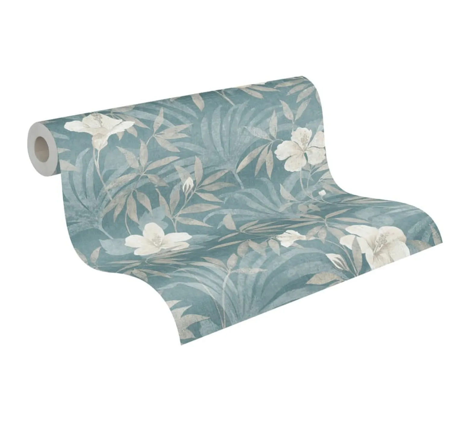 Vliestapete Floral Blumen Blätter blau beige 38028-5