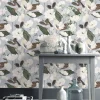 Vliestapete Floral Blumen Grau Grün Creme 10508-31