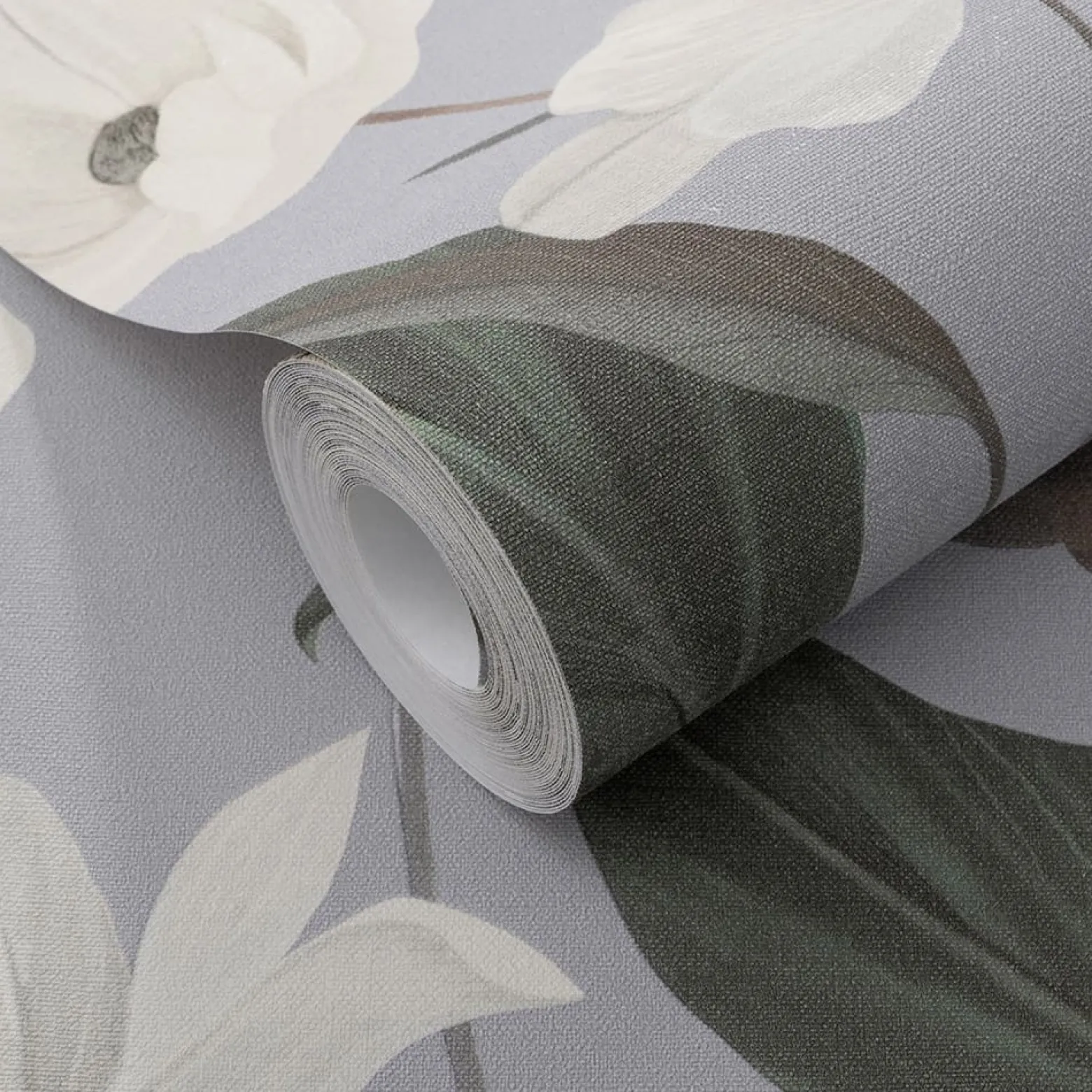 Vliestapete Floral Blumen Grau Grün Creme 10508-31