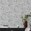 Vliestapete Floral Blumen Grau Silber Metallic 39025-1