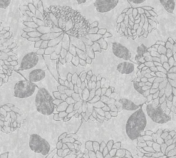 Vliestapete Floral Blumen Grau Silber Metallic 39025-1