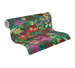 Vliestapete Floral Blumen grün bunt 37756-1