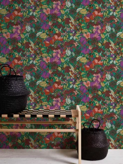 Vliestapete Floral Blumen grün bunt 37756-1