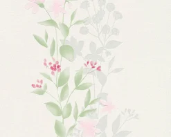 Vliestapete Floral Blumen Ranken weiß grün 37266-1