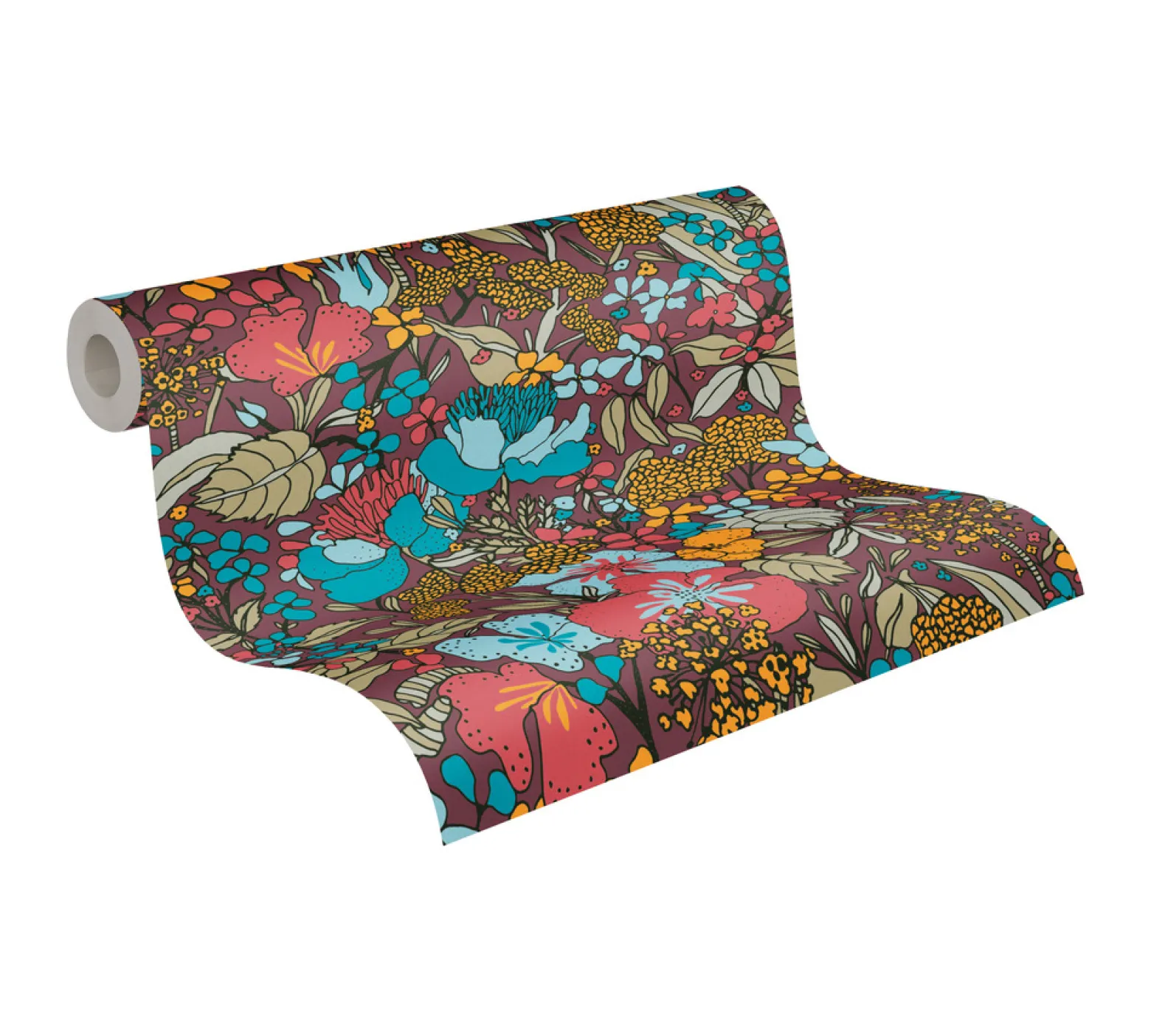 Vliestapete Floral Blumen rot bunt 37756-3
