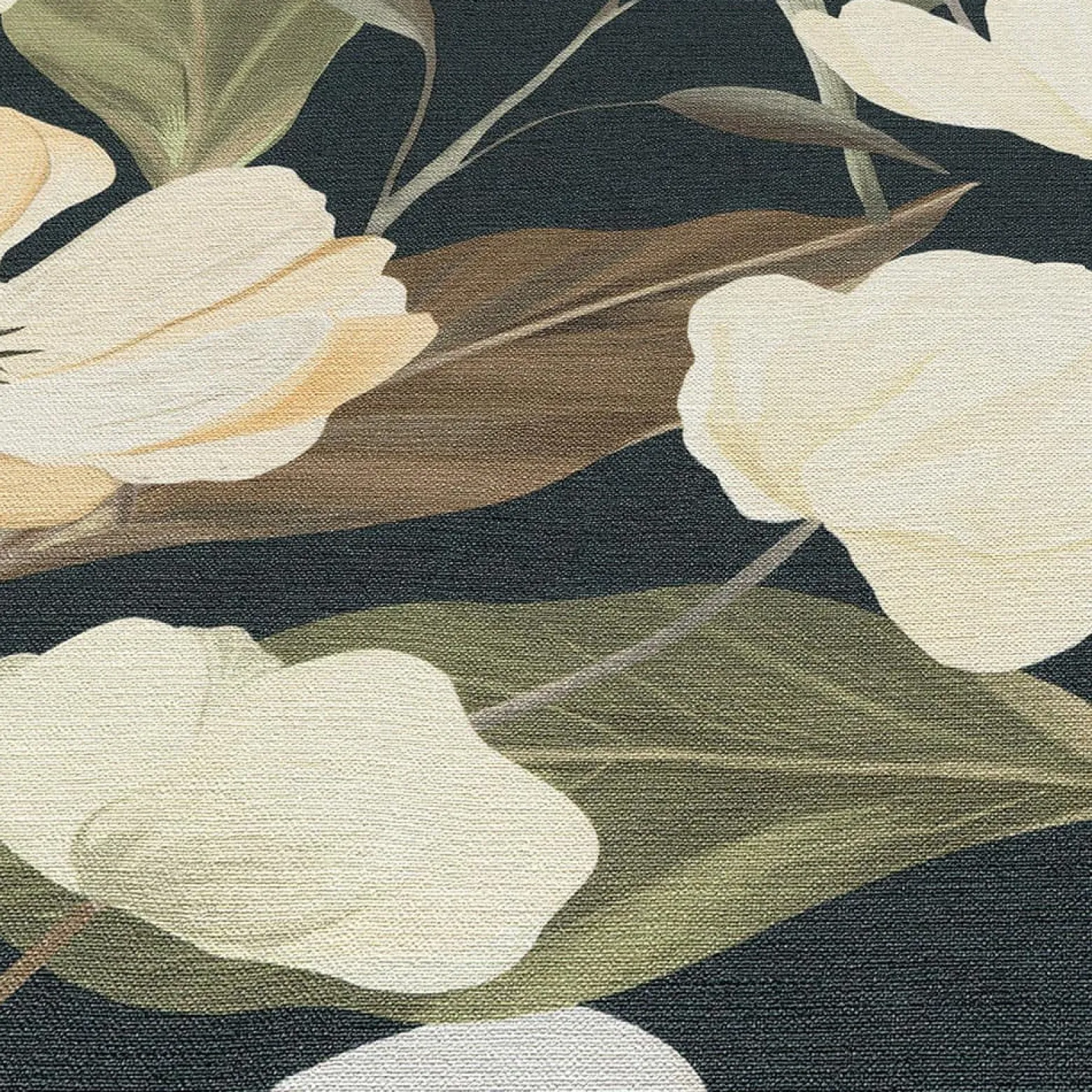 Vliestapete Floral Blumen Schwarz Creme Grün 10508-15