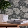 Vliestapete Floral Blumen Schwarz Creme Metallic 39025-3